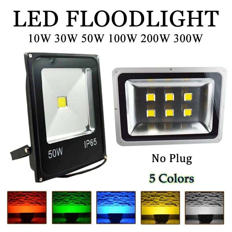 RGB LED Floodlight Outdoor Lawn Light Garden IP65 Spotlight Portable 10~50 W 
