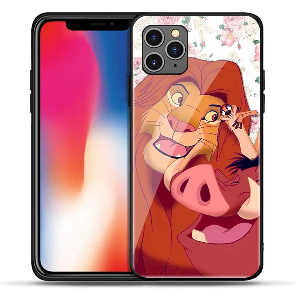 P0223J Жесткий стеклянный чехол с изображением короля льва для iphone xr x xs max 8 plus 7 7plus 8 plus 6 6s 11 pro max coque iphone 7 мультяшный противоударный чехол - Цвет: P0223J