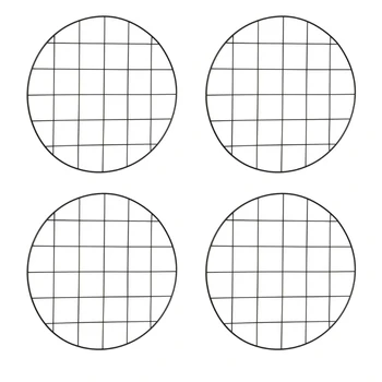 

4pcs Round Mesh Grid Wall Photo Postcards Display Organizer DIY Pictures Frame P0RE
