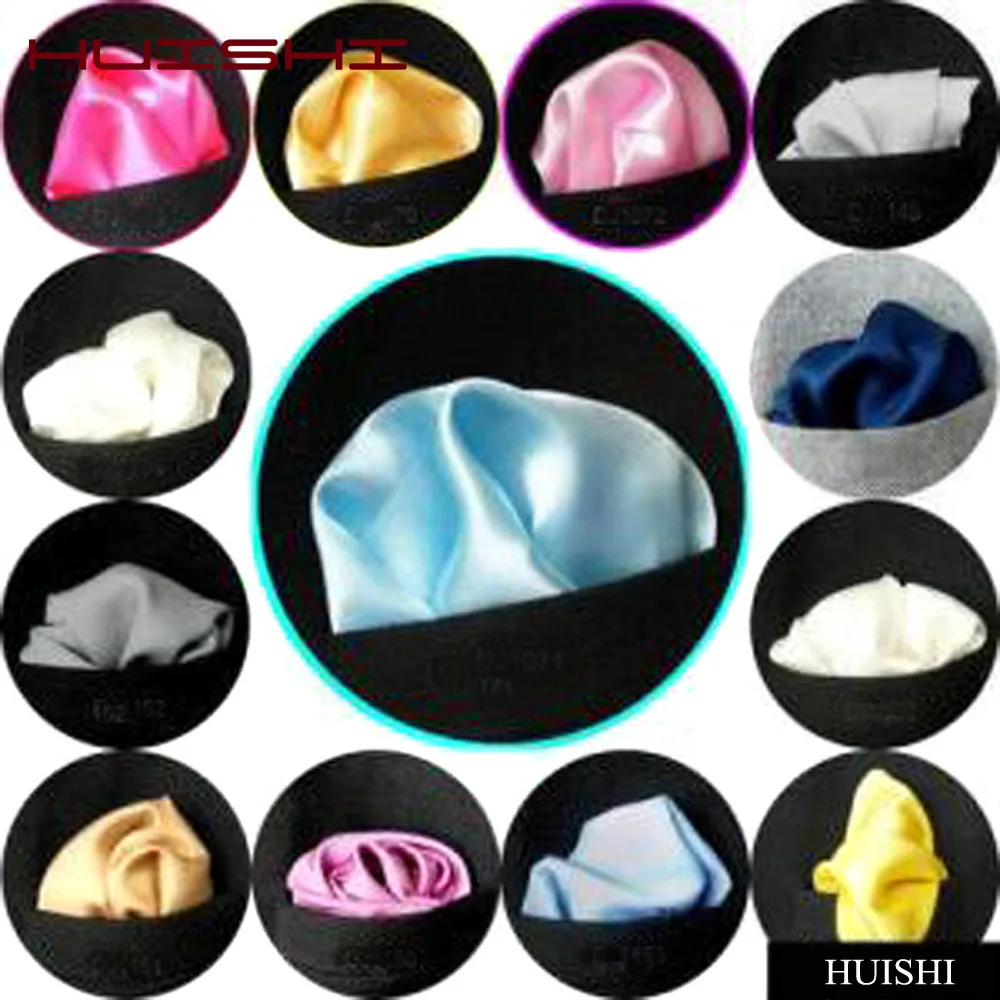 HUISHI Solid Color Vintage Fashion Men Pocket Square Party High Quality Men's Handkerchief Groomsmen Men Hanky Wedding Business