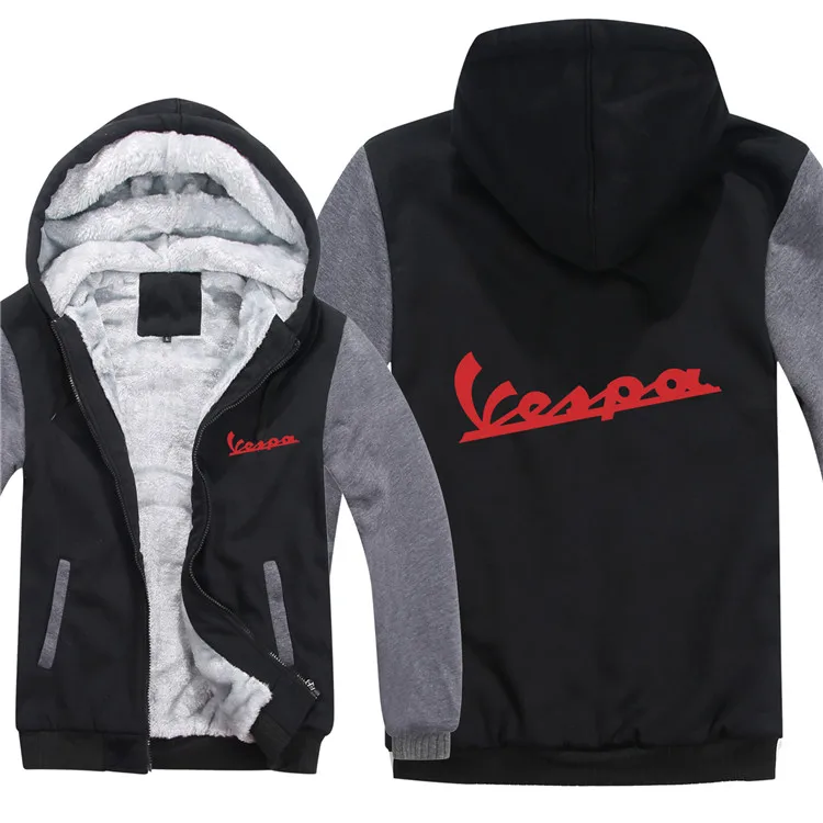 Vespa толстовки зимняя мужская повседневная шерстяная флисовая толстовка Vespa скутер Толстовка Пуловер
