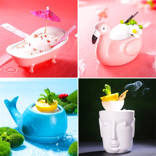 PRÉCIEUX 赤 カットガラス グラス　レイクアルスタータオルセット　専用 Ceramic Cocktail Glasses | Ceramic Bar Accessories | Tiki