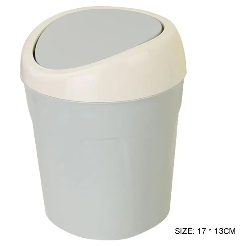 Plastic Mini Desktop Waste Bin Home Kitchen Trash Can Rolling Cover Dustbin Trash Basket for Table Home Office Hot Sale