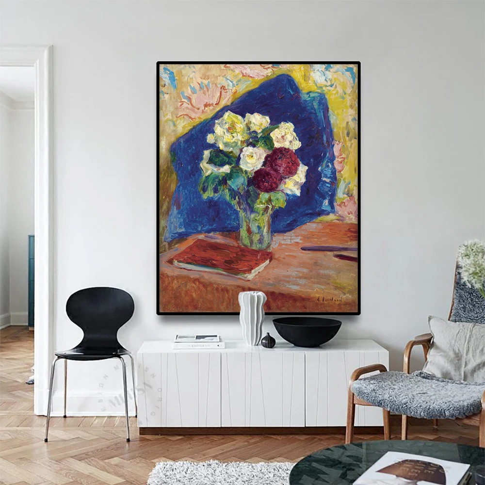 

Cassisy Canvas Art Oil PaintingThe Bouquet And The BookEdouard Vuillard Art Poster Picture Wall Decor Modern Home Decoration