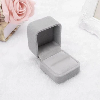 

Round Corner Flannel Box Jewelry Ring Box Necklace Box Earring Box Bracelet Box Pendant Box Jewelry Packaging Box Gray