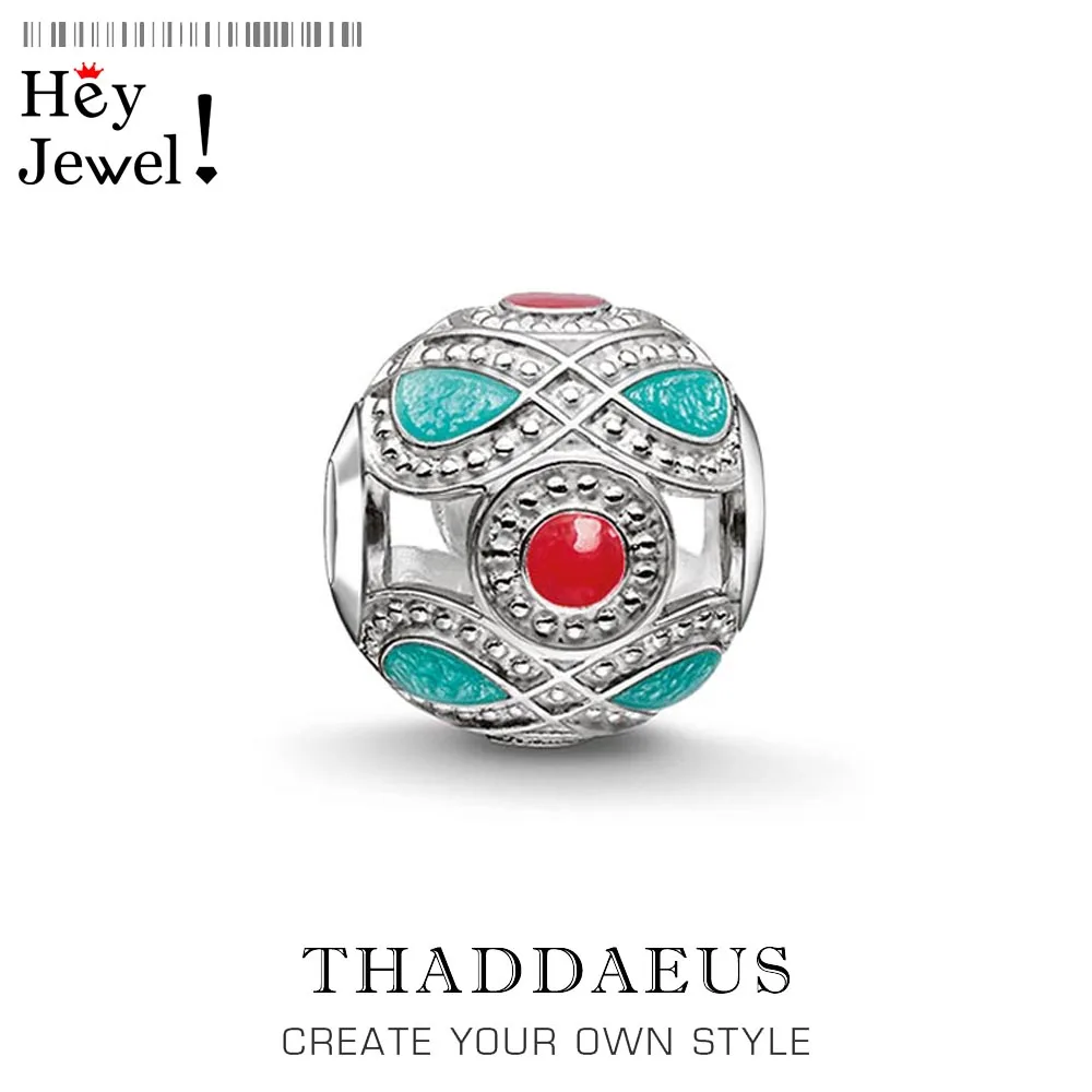 

Beads Green & Red Ethnic, Silver Zirconia Jewelry Fits Bracelet Thomas Necklace Karma Charms European Accessories