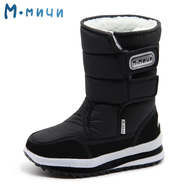 MMnun/сапоги для детей, Нескользящие Детские зимние сапоги, теплые зимние сапоги для мальчиков, зимняя обувь для детей, размеры 31-38, ML9632 - Цвет: ML930C-1