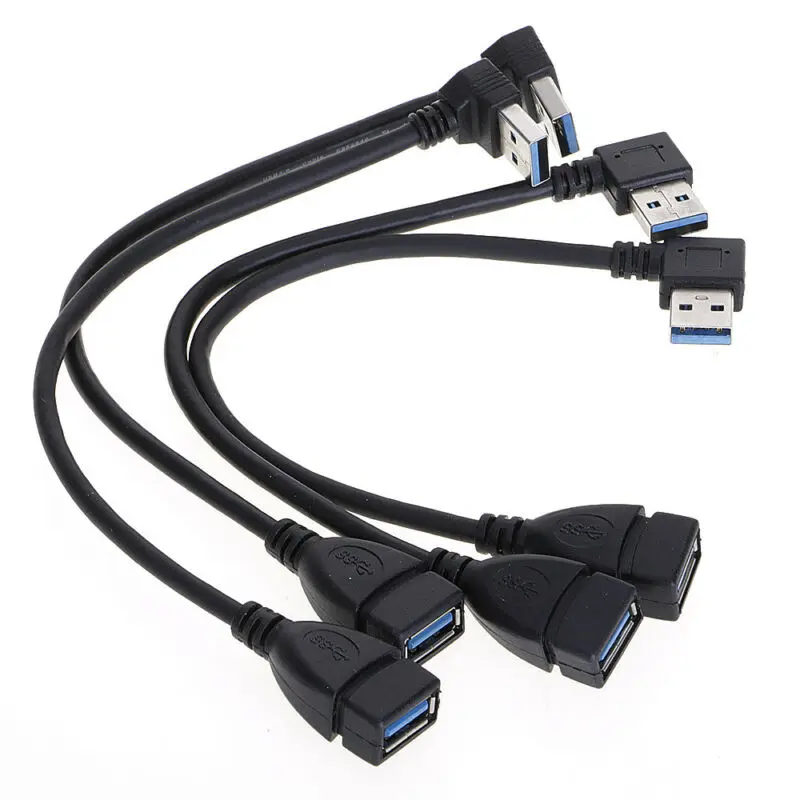 Кабель USB 3,0 с удлинителем «Папа-мама», кабель «вверх»/«вниз»/«вправо»/«влево», 23 см, черный