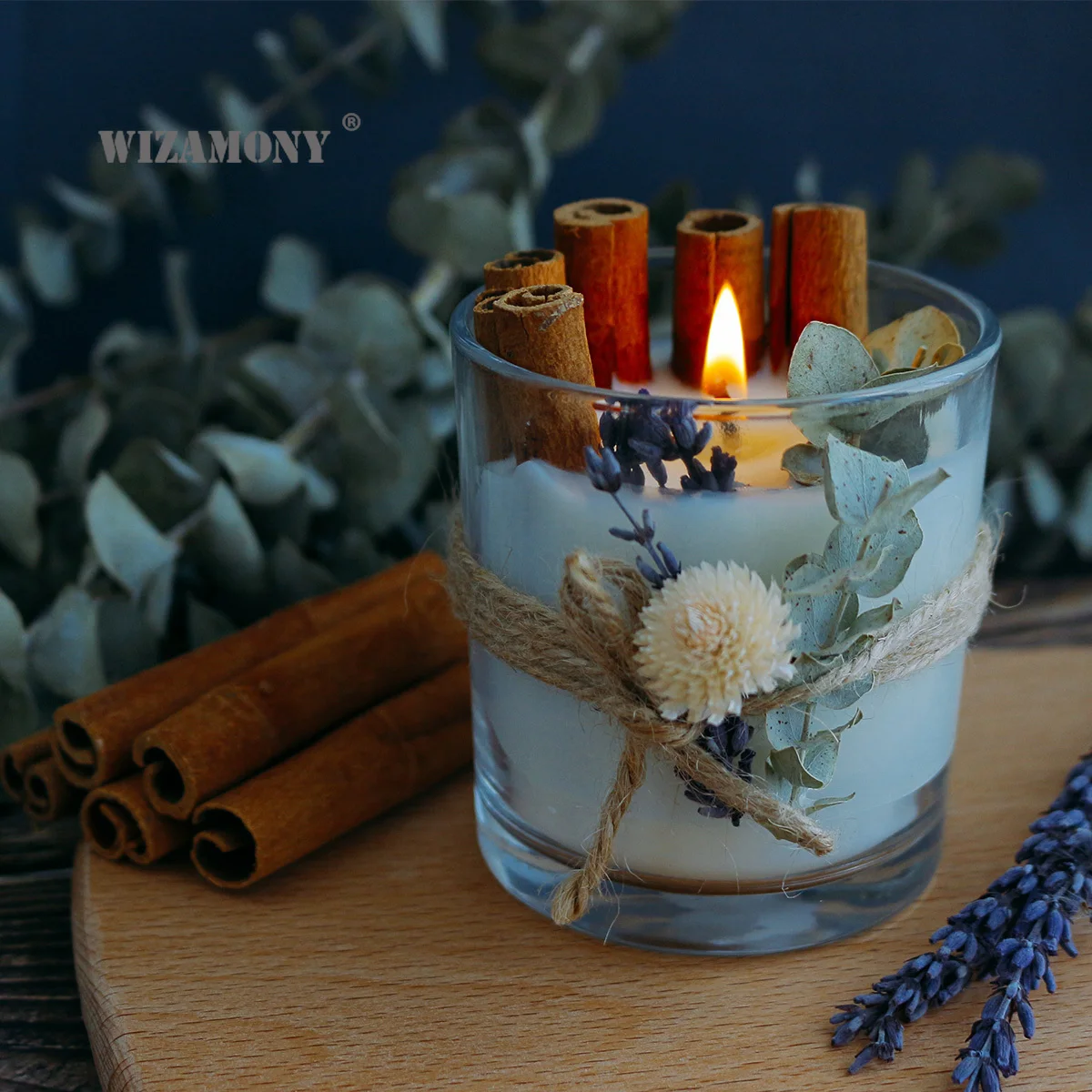 WIZAMONY Корица эвкалипт ручной работы Ароматерапия Свеча Подарочная коробка Jo Malone