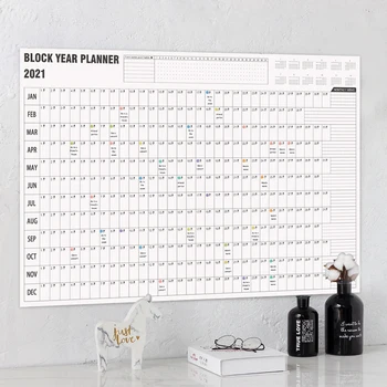 2021 Wall Calendar Year Planner Daily Plan Paper with 2 Sheet Mark Stickers for Office School Home office supply 1