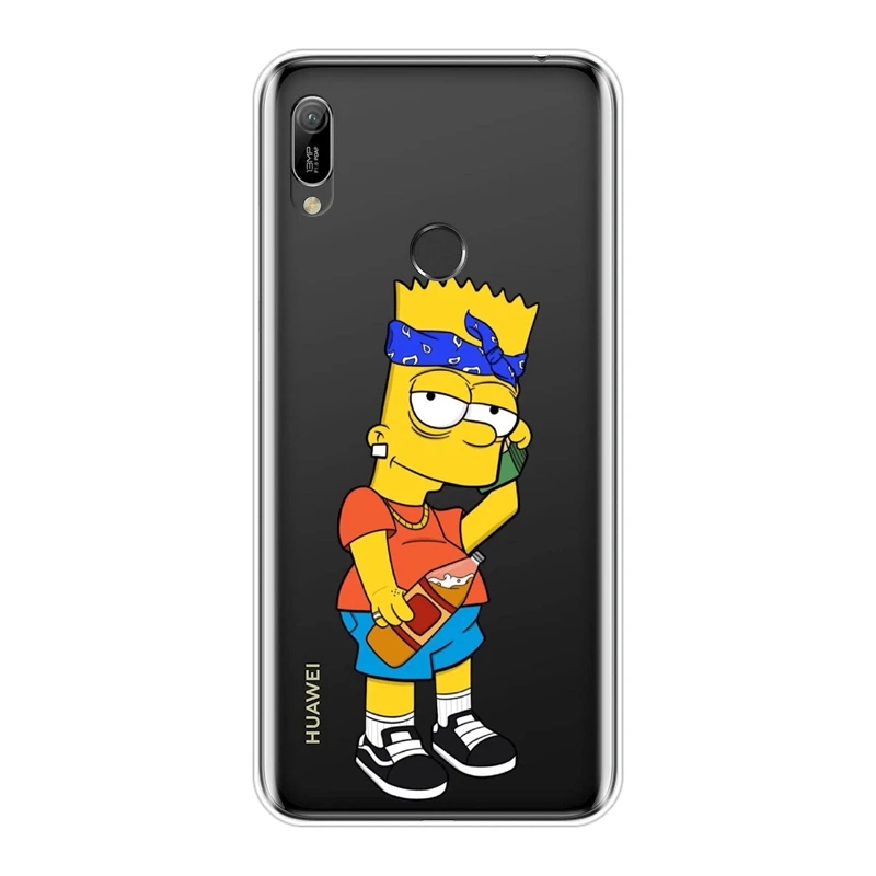 Чехол для телефона huawei Y9 Y7 Y6 премьер-профессионал мягкий силиконовый Homer J. Симпсон Забавный аниме задняя крышка для huawei Y5 Y6 Y7