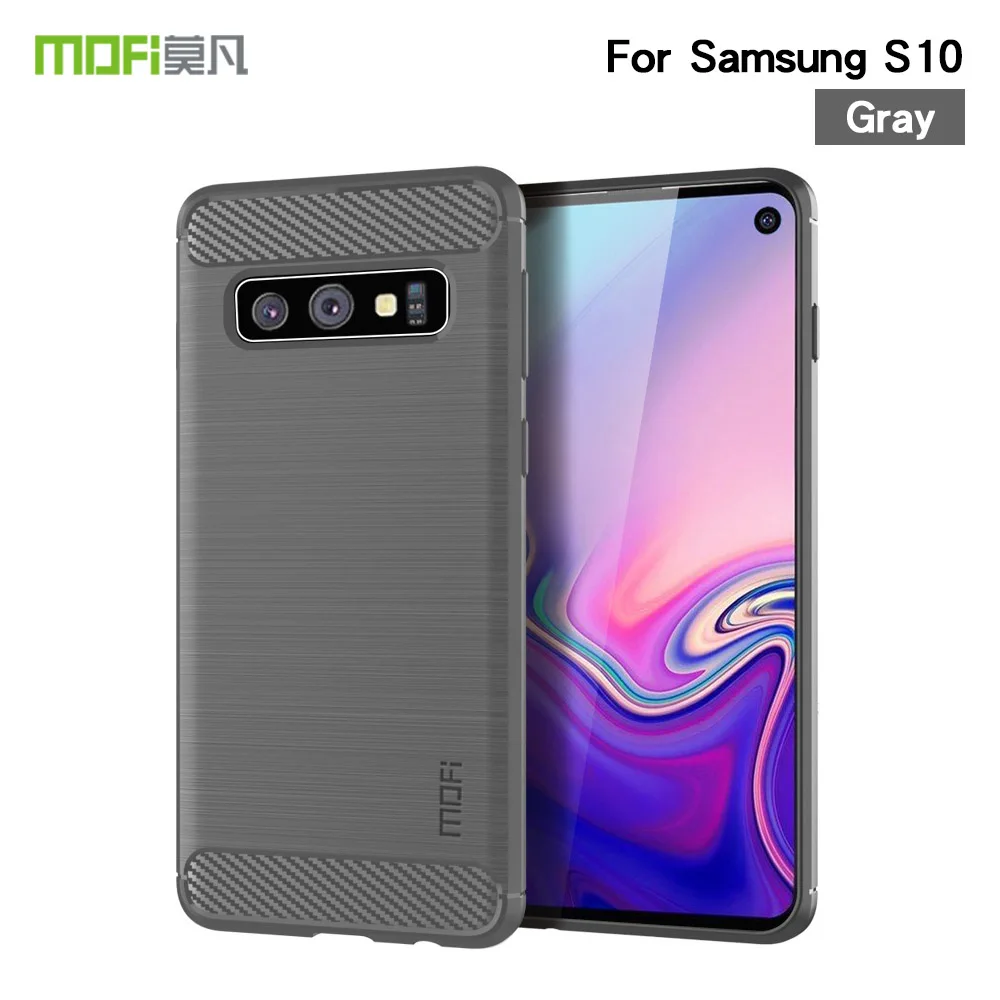Серый MOFI для samsung Galaxy S10 чехол силиконовый чехол мягкий TPU чехол для Galaxy S10 задняя крышка защитный экран ударопрочный чехол для телефона - Цвет: Серый