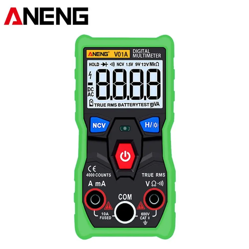 Зеленый Горячая ANENG V01A Telt цифровой мультиметр тест er True-RMS intelligente NCV AC/DC Spanning Stroom Ом инструмент для тестирования цифровой дисплей - Цвет: Зеленый