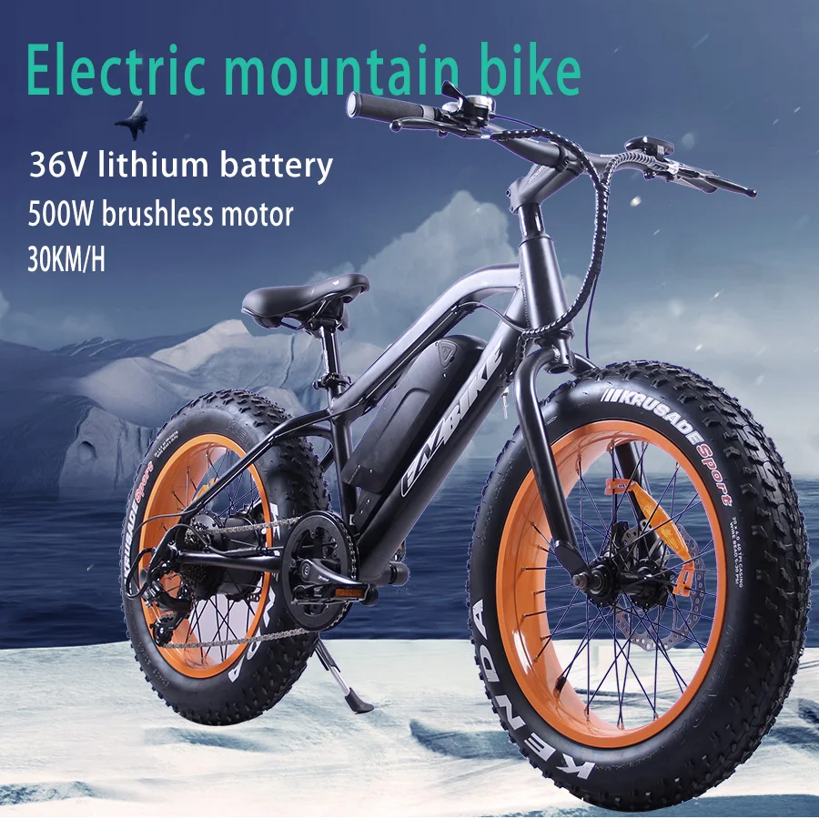 

Snow Electric Bike 27 Speed 10.4AH 36V 500W Built-in Lithium Battery Electric Bike Electric 26-inch Off-road Beach Electric Bike