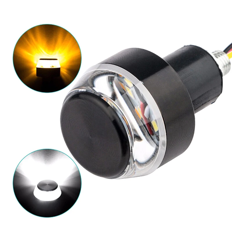 

2Pcs Motorcycle Turn Signal LED Light Indicator Blinker Handle Bar End Light