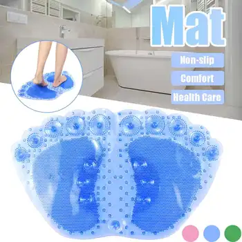 

New Anti-slip Big Feet Bathroom Mat Safety Shower Bath Mat PVC Multi Colors Massage Pad Bathroom Carpet Green/Blue/Pink