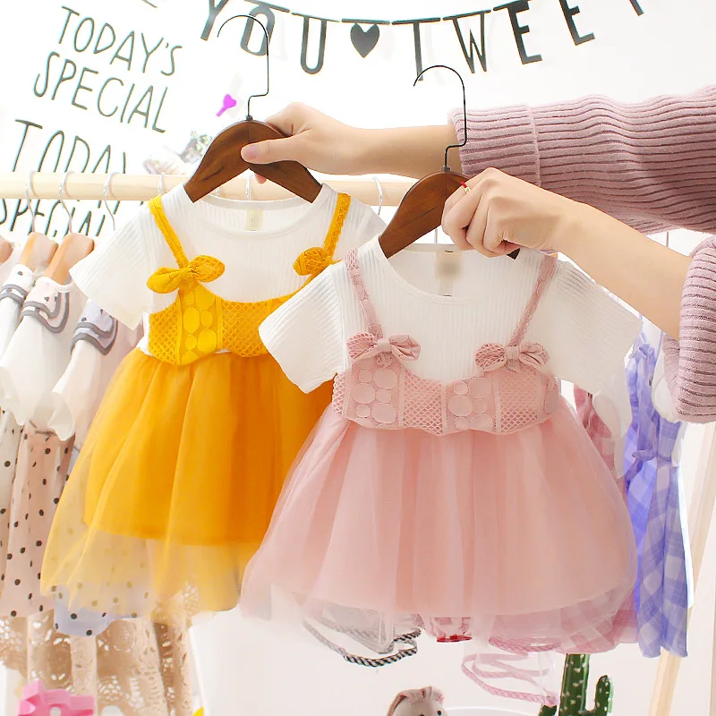 Платье принцессы с короткими рукавами для маленьких девочек; праздничное платье для дня рождения; платье для крещения; фатиновое платье в стиле пэчворк; Infantil Vestido; летняя одежда для новорожденных