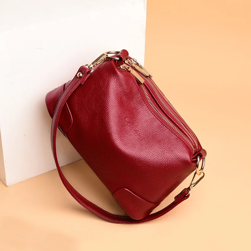 

2019 Autumn New Style WOMEN'S Leather Bags Trend Cool Pillow Bag Korean-style Versatile Embossed Leather Shoulder Bag