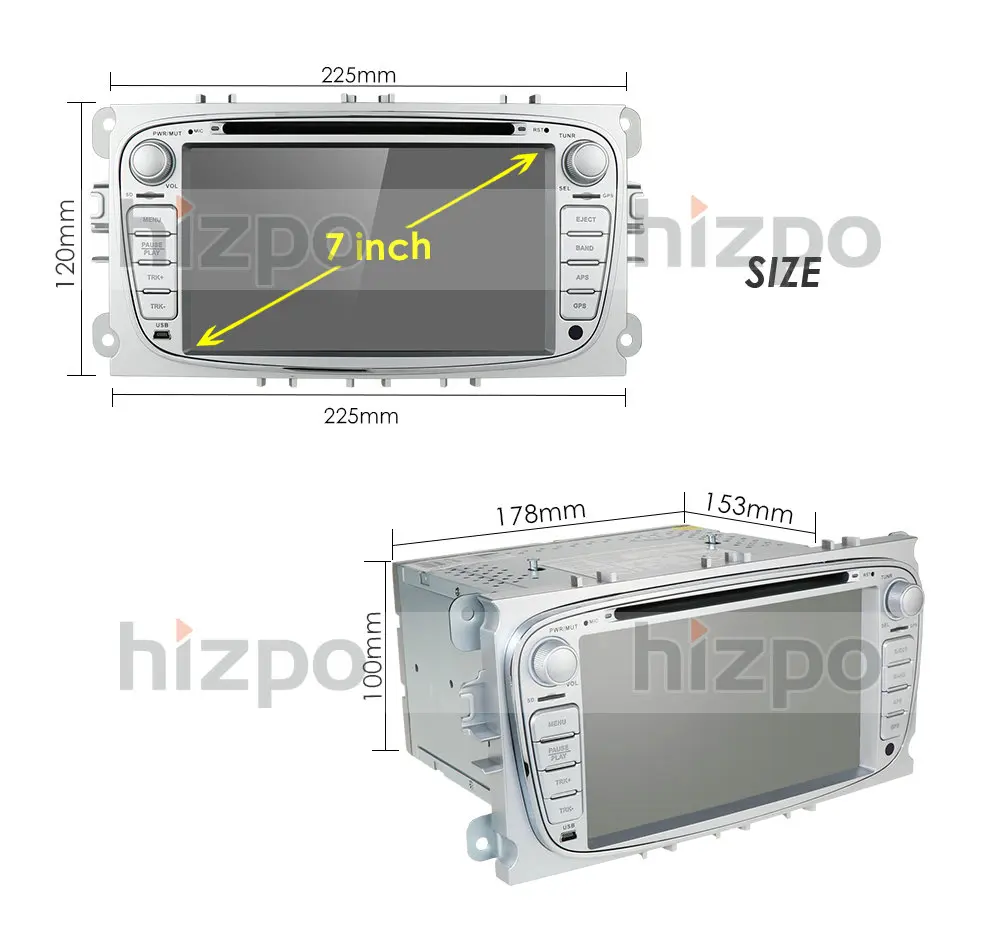 silver 2 din Android 10,0 автомобильный DVD мультимедийный плеер gps Navi для Ford для Focus2 Mondeo Galaxy Wifi Аудио Радио Стерео головное устройство Canbus - Цвет: silver