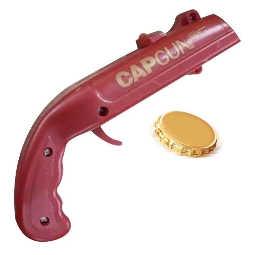 Portable Cap Gun Bottle Opener Beverage Beer Bottle Opener Gun Cap Launcher Bar Tool Drink Opening Shooter Wine Accessories utensil set