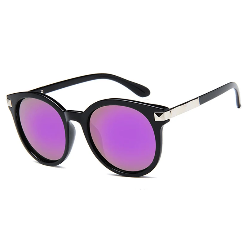 C5Purple Новинка, винтажные круглые прозрачные солнцезащитные очки, женские, брендовые, дизайнерские, классические, яркие цвета, солнцезащитные очки размера плюс - Цвет линз: C5Purple