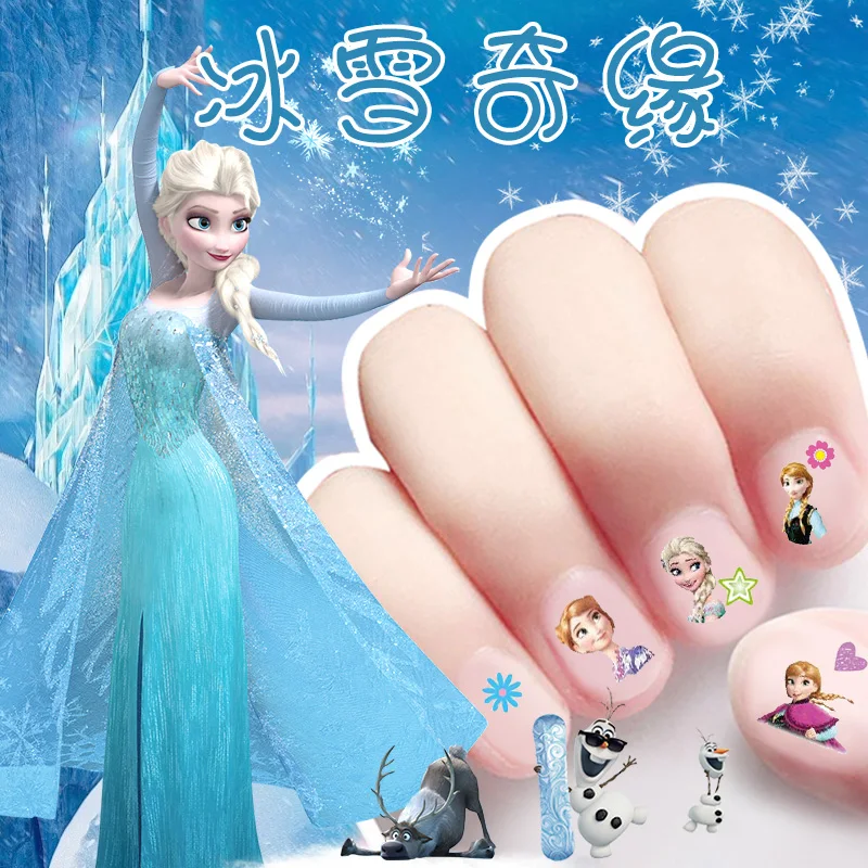 Дисней Замороженная Принцесса наклейки для ногтей Детские Женщины дети Белоснежка мультфильм макияж игрушки