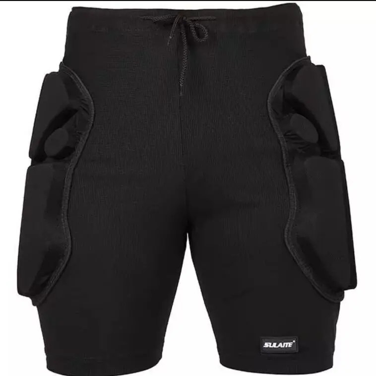 New adult motorcycle ski shoes hip pad shorts ice hockey skating ski shorts pants hip pad men's cross country SHorts thigh pad - Цвет: Black