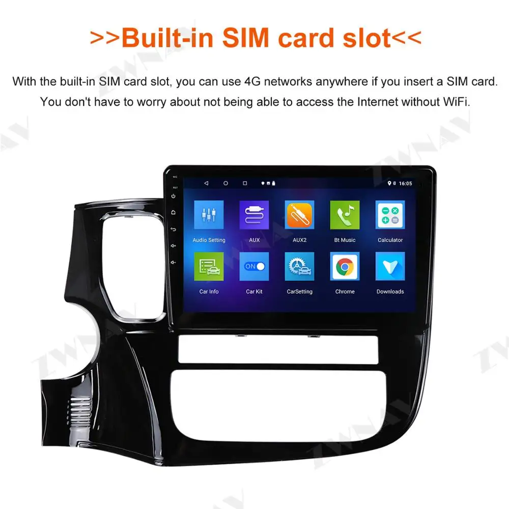 Sale Android 9 Built in 4G SIM card Car GPS navigation For Mitsubishi OUTLANDER 2014+ Multimedia player head unit radio tape recorder 5