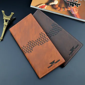 

The new men's wallet men's long three-fold vertical section fashion casual open soft wallet multi-card large-capacity wallet
