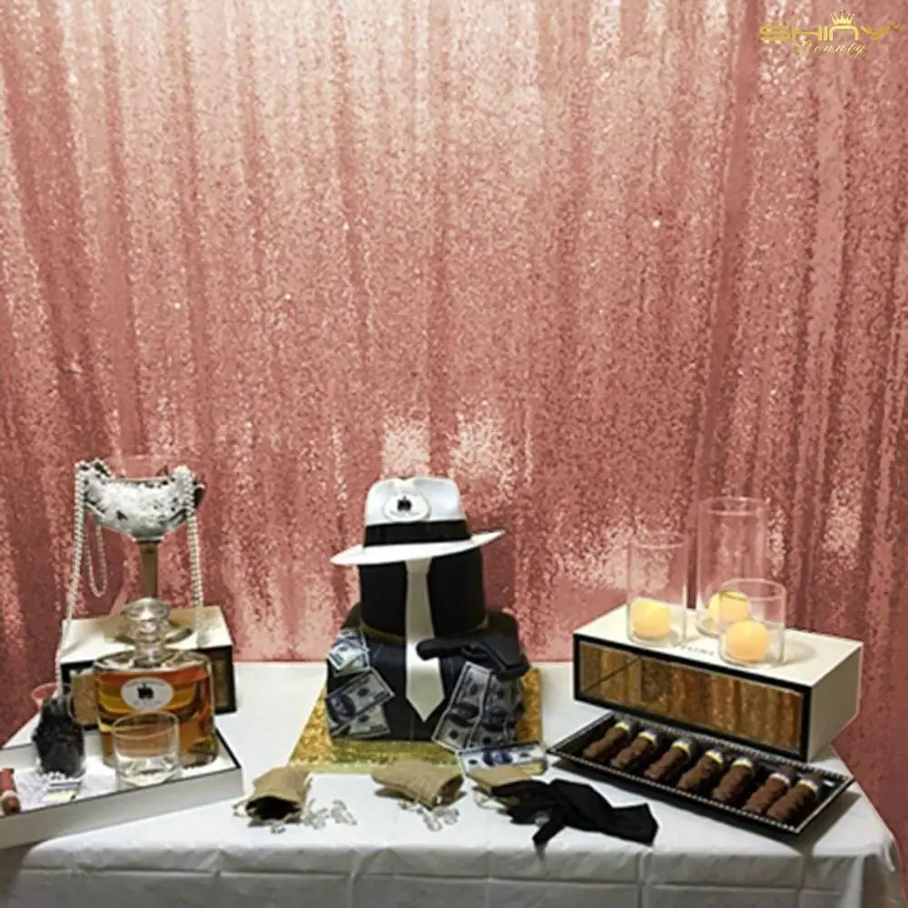 

Shinybeauty Stage Backdrop Rose Gold Sequin Background Wedding Ideas Decorations Wall Decor-M190729