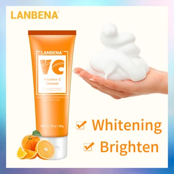 

LANBENA Facial Cleanser Face wash Vitamin C Collagen Whitening Deep Cleansing Moisturizing Decompose Melanin Makeup Remover Foam