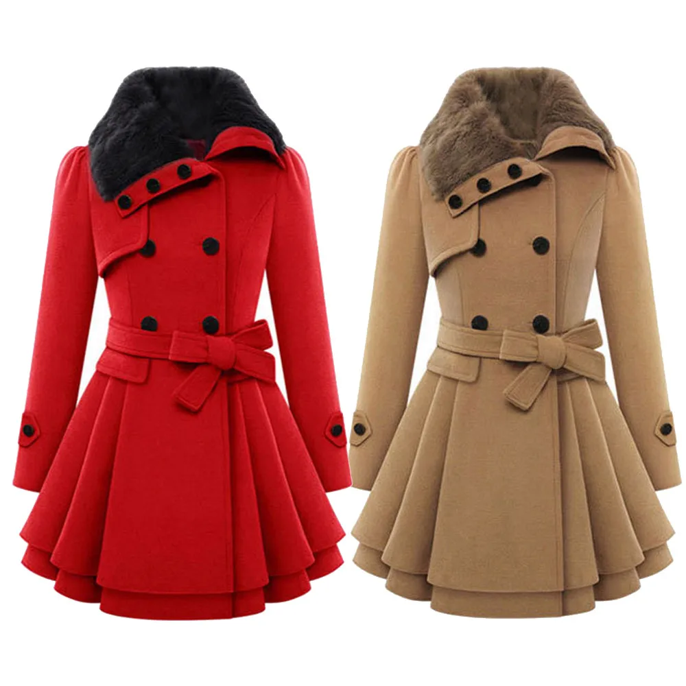 JAYCOSIN Vinatge, женское плотное теплое пальто, женская ветровка, верхняя одежда на пуговицах, асимметричный подол, плащ, пальто, женская шерстяная куртка