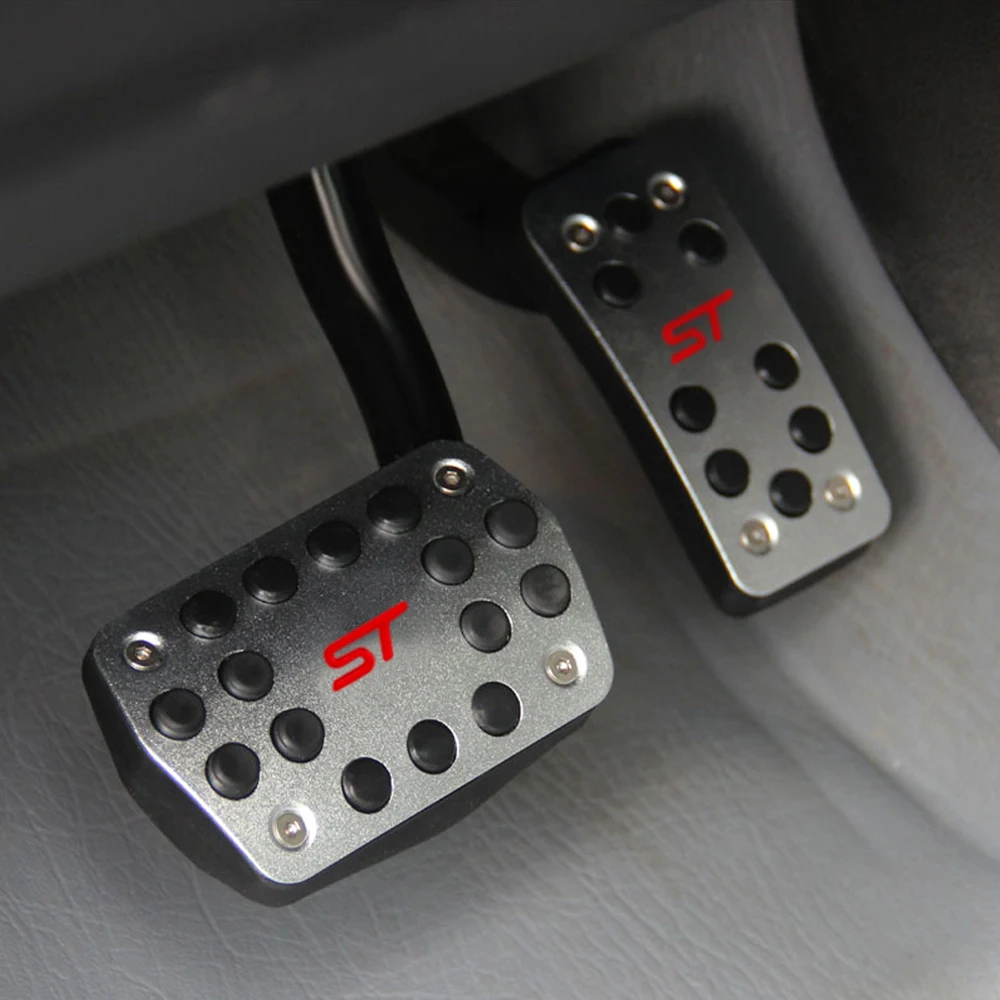 Aluminum Aolly Car Accelerator Pedals Brake Pedal Clutch Pedals car pedals pedal cover stainless steel pedal cover racing pedals for Ford Focus 2 Focus 3 Kuga Escape ST 2009 -