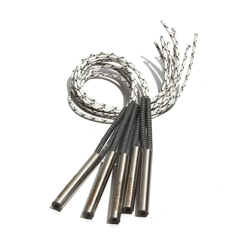 Aquecedor de Cartucho 12×5 mm 52 mm 55 mm 58 mm 316ss 60 mm Elemento de Aquecimento 220v 110v 380v Única Cabeça Tubo Aquecedor 250w300w Peças Lote