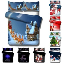 Комплект постельного белья с рисунком Санта Клауса и лося для маленьких мальчиков и девочек; Рождественский подарок; пододеяльники; наволочки; одеяло; Покрывало; постельное белье