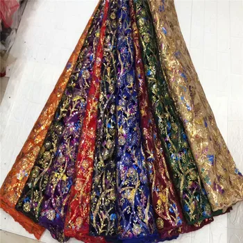 

High Quality Sequins Velvet Lace Fabrics 2020 red Latest African Sequence Lace Fabric for Bridal Lace Nigerian Net Lace Fabric