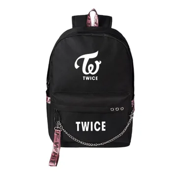 

New Kpop TWICE Same Paragraph Large Capacity USB Charging Backpack Korean Bookbag Laptop Backpack Purse Backpack Harajuku Bag