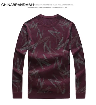 

Male Plus Fat Plus Size Round Neck Printing Knitting Shirt