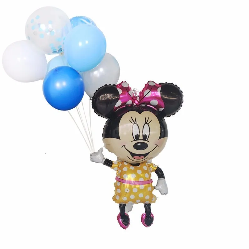 7 шт. большой воздушный шар из алюминиевой фольги с изображением Микки и Минни, 18 дюймов, воздушный шар с пятью звездами для детского дня рождения, украшения для вечеринки - Цвет: yellow3