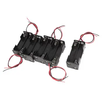 

5 pieces plastic battery holder box battery holder 4 x AAA battery black + red