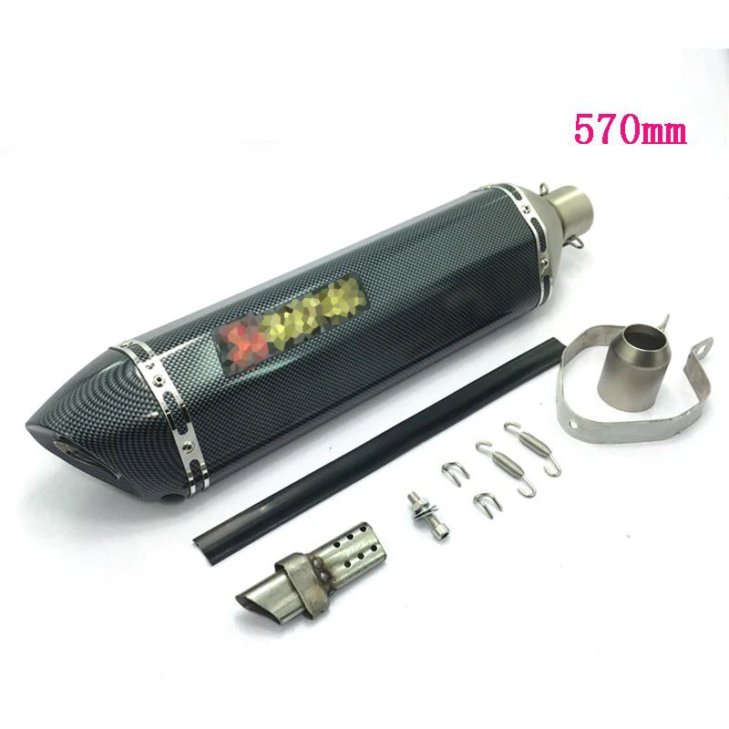 570 мм/470 мм/370 мм Универсальный 51 мм Akrapovic глушитель выхлопной трубы мотоцикла из нержавеющей стали глушитель для выхлопной трубы - Цвет: Золотой