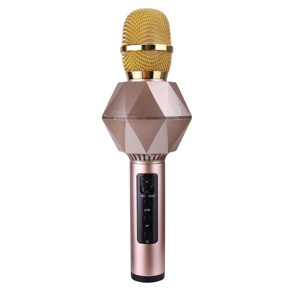 Серебристый K7 Mobile Phone K Song Microphone Wireless Microphone Multi-Function Dual Speaker Private Mode Portable Smart Microphone - Цвет: Серебристый
