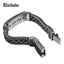 Браслет из чистого серебра 925 пробы, Религиозный браслет Будды с плетеным замком S925(HY3A