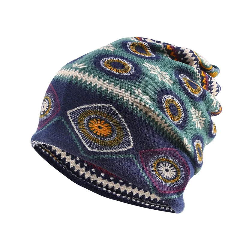 01 WZCX геометрический принт Skullies Beanies Универсальный шарф Эластичность Регулируемая модная новая зимняя Лыжная Шапочка - Цвет: 01