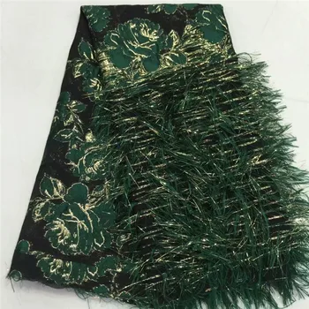 

Green Color African Brocade sequins Lace High Quality Jacquard Lace Nigerian Tulle Mesh Lace French Net Lace for Women Wedding