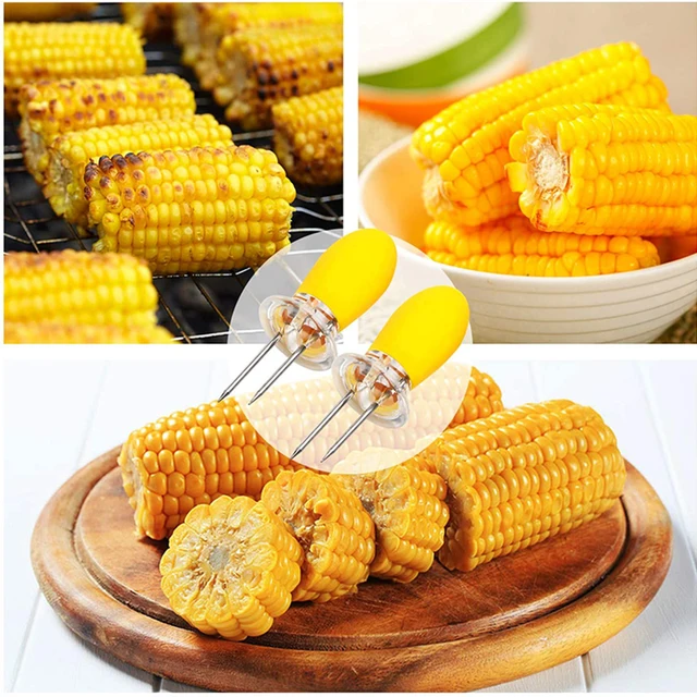 Rozsdamentes Acél Kukoricatartók Design Kukoricacsöves Tartók Bbq Villák Nyárs Kukorica A Cob Főzőpartikán Kemping Reteszelő Szerszám - Image 3