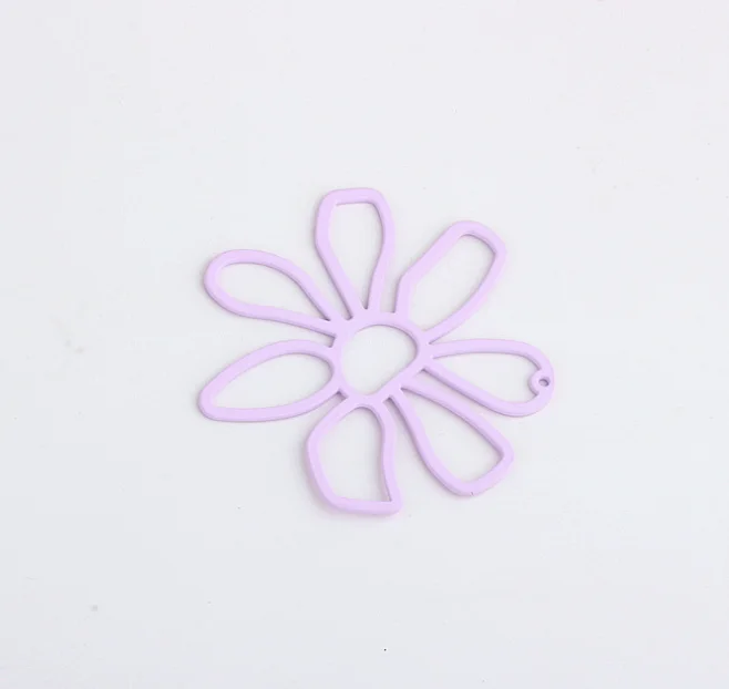 Frosted Spray Paint Color Hollow Flowers Charms 56MM 10pcs/lot For DIY Fashion Earrings Handmade Earrings Accessories Materials - Окраска металла: 5