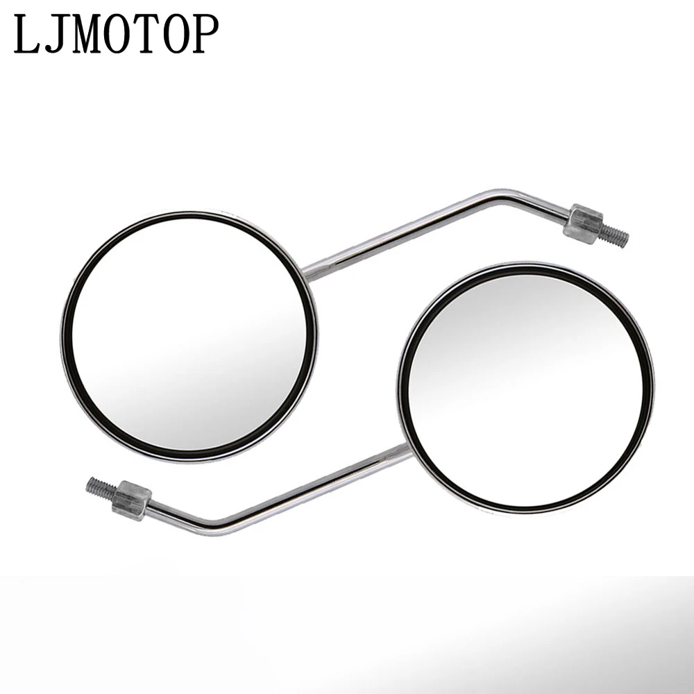 Free Shipping Motorcycle Round Back View Mirror Moped Side 8mm 10mm For Yamaha FZR 600 FZ600 TRX850 FZR400 BT1100 XJR400 | Автомобили и