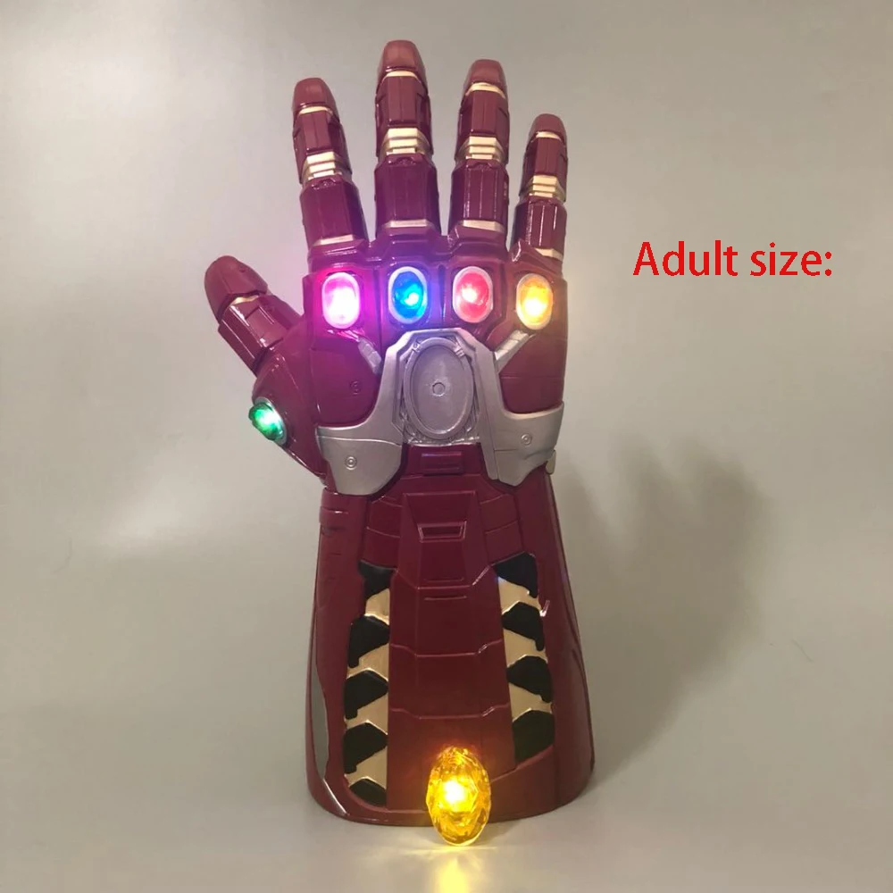 Adulto Glove LED Танос Marvel Infinity Gauntlet супергерой Железный человек перчатки косплей Мстители светодиодный перчатки для детей и взрослых Новинка - Цвет: Adulto Glove LED