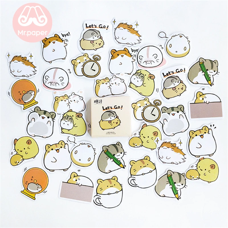 Mr. paper 45 шт./кор. 24 модели милые детские наклейки Скрапбукинг Kawaii мультфильм Животные клубника деко канцелярские наклейки G